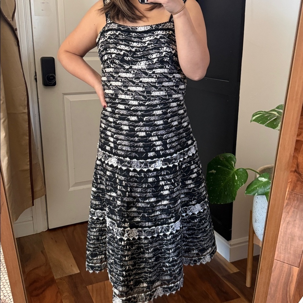 Anthropologie X Elevenses Midi Vintage Tiered Swing Dress. Size 4